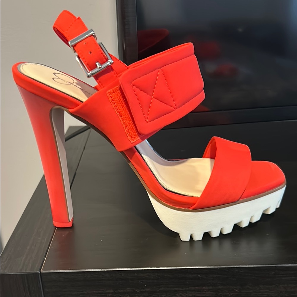 Jessica Simpson Red Platform High Heel Sandals